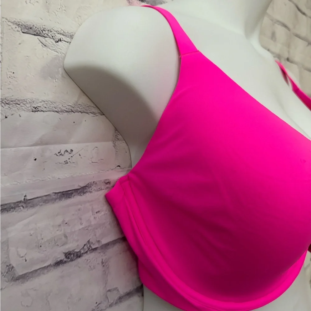 Skims 44DDDD‎ Bra Seamless T Shirt Underwire Neon Hot Pink Lined Convertible